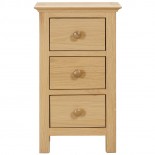 Moreton Oak 3 Drawer Bedside